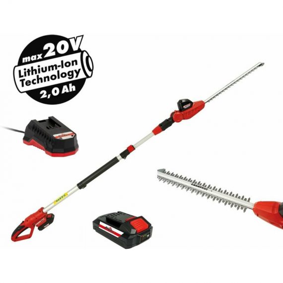 Grizzly Tools ahs 2020 t - Taille-haie télescopique sans fil, batterie incluse 4035485019137 72030114