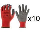 10 paires de gants textile enduction latex 13L850 EuroGrip - Taille: 7  1LACR07-10