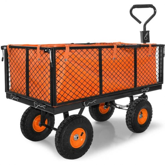 Chariot à main pour outils de jardin en fer avec une charge max. de 550kg avec grille supplémentaire 8051160931507 GARDENTROLLY550