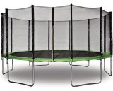 Trampoline ' Yoopi ' - Ø 4.90 m - Vert - Avec filet + échelle + couverture + kit d'ancrage 3700746478848 1210_103004