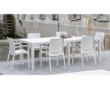 Table d'extérieur rectangulaire extensible, Made in Italy, couleur blanche, Dimensions 150 x 72 x 90 cm (extensible jusqu'à 220 cm) 8009271014701 8009271014701
