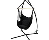 Hamac fauteuil suspendu design jardin coton support anthracite 120 cm extérieure 4251417280493 322007775