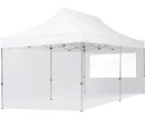 INTENT24 3x6 m Tente pliante - Alu, pes env. 300g/m², côté panoramique, blanc - blanc 4064108036497 59033