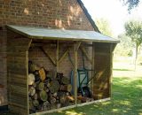 Forest Style - madeira- abri de stockage de bois de chauffage- étagère pour bois de cheminée- bûcher en pin sylvestre autoclave- toit en pente- porte 3598740032612 3261