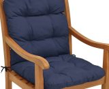Coussin Flair NL - pour chaise fauteuil de jardin terrasse 100x50x8 cm Bleu foncé - Beautissu 4054673368239 OPS-8020