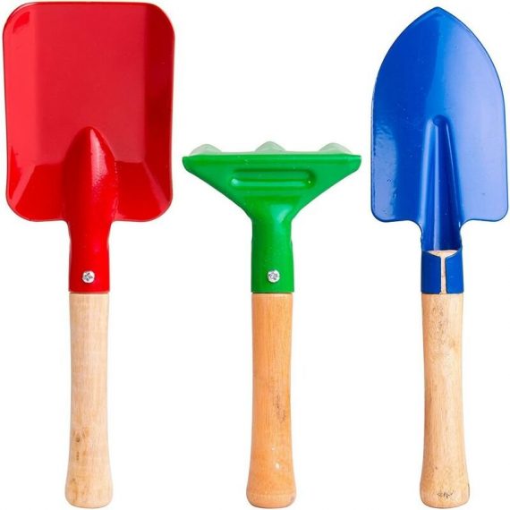 Kit outils du jardinier 3 pièces pour enfants avec râteau, outils de jardinage de 20 cm de long pour enfants, pelle et truelle 9317469751444 YYF202206-YYST363