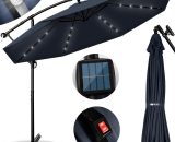 Parasol déporté LED solaire (Bleu) en aluminium 300 cm - Avec manivelle - Avec interrupteur marche/arrêt - Protection UV - Parasol à manivelle avec 4260613493545 TVSNS-007