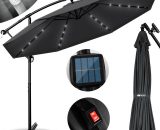 Tillvex - Parasol déporté led solaire (Gris) en aluminium 300 cm - Avec manivelle - Avec interrupteur marche/arrêt - Protection uv - Parasol à 4260613493552 TVSNS-008