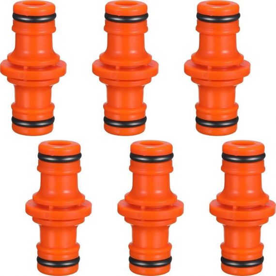 Perle Rare - Lot de 6 raccords de tuyau mâles doubles pour tuyau d'arrosage (Orange) 9126316464532 RBD032008LKB