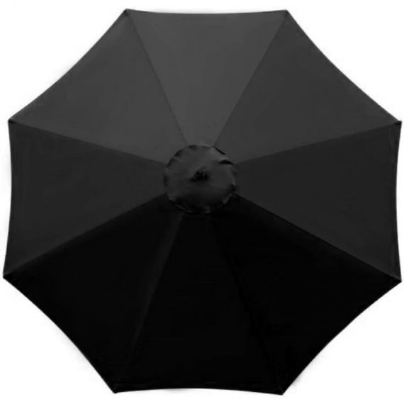 Housse de rechange pour parasol - 8 baleines - Diamètre 3m - Imperméable - Protection UV - Tissu de rechange - Noir 9440514590504 RBD012906
