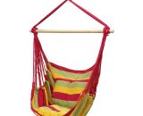 Ecd Germany - Hamac de jardin chaise balançoire suspendue rouge/vert/jaune avec 2 oreillers 4251417241999 299090994