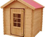 Timbela - M570R-1 Maison en bois pour enfants -Toit rouge- Maison de jeux pour l'extérieur 111x113xH121cm/0.9 m2 - maison jardin enfant exterieur 653078925456 M570R-1