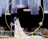 Arche de mariage ronde en fer - Arche ronde - Arche de fête - Fond d'anniversaire - Fleur pour anniversaire, mariage, remise de diplôme et décoration  19970425035