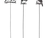 La Grande Prairie - Set de 3 piques pour jardinière oiseaux 14x99 cm noir - noir 3701010613422 1061