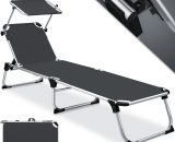 Kesser - ® Chaise longue SUN avec toit Chaise longue de jardin pliable Chaise longue pare-soleil Dossier réglable en 4 positions, ergonomique, 4260663286432 21919