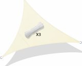 Voile d’ombrage Triangle Imperméable Polyester avec Corde 5x5x5m Beige 6973424411001 6555537735703