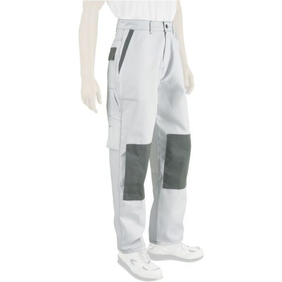Dulary - Pantalon Presti-Confort Blanc/Gris Taille du 36 au 58 Double taille T0 3700107714509 2811T0