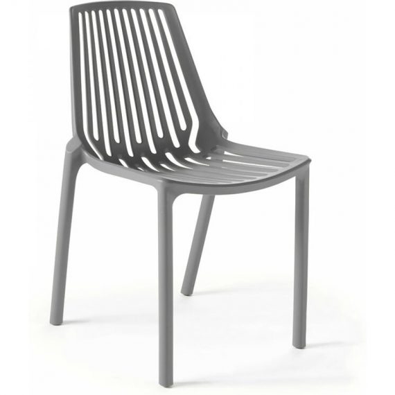 Chaise de jardin ajourée en plastique gris - Gris 3663095013170 103376
