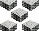 Lot de 40 dalles clipsables en galet de marbre blanc - Blanc 3663095050212 107521