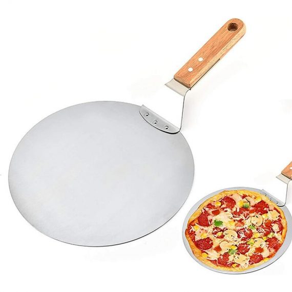 Pelle à pizza en acier inoxydable - 43,5 x 25,5 cm - Avec poignée en bois - Pour la cuisson des pizzas et des gâteaux faits maison - Fei Yu 5768580963973 KBJ-3400