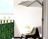 Parasol de jardin espace réduit au mur balcon terrasse Kailua 7630377919075 KAI200POL