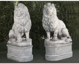 Anaparra - Statue classique en pierre reconstituée Paire de lions 105x50x135cm. Peana 108x53x47cm. 8435653112800 FR7144