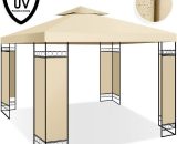 ® - Pavillon 3 x 3 m imperméable protection UV 50+ structure en métal Tente de réception tente de jardin de luxe pavillon de jardin 9 m² chapiteau, 4260635554163 20496