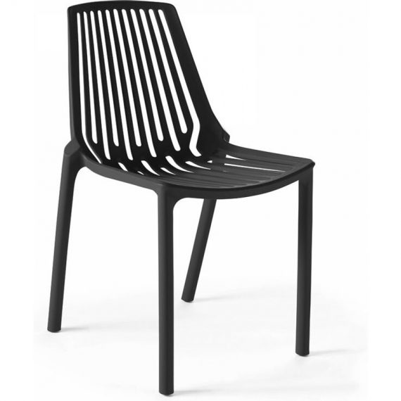 Chaise de jardin ajourée en plastique noir - Noir 3663095013156 103374