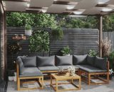 3057622 7 Piece Garden Lounge Set with Cushion Solid Acacia Wood (2x311856+311858+311862) - Gris - Vidaxl 8720286183649 3057622
