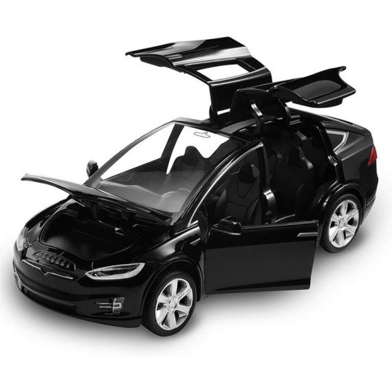 Jouet moulé sous pression 1:32 voitures en alliage à l'échelle pour Tesla jouet modèle SUV voiture son et lumière jouet enfants jouets - Le noir 755924090551 K8824B|741