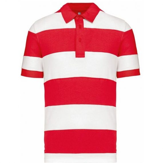 Polo rugby rayé manches courtes 100% coton Rouge / Blanc XXL - Rouge / Blanc - Kariban 3663938007458 33623