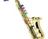Lifcausal - Saxophone Jouet Instruments à vent de musique pour enfants Saxophone métallique Instrument de musique pour enfants d'age préscolaire avec 4502190922965 TY4970G