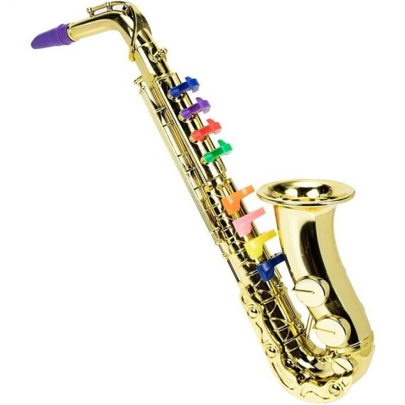 Lifcausal - Saxophone Jouet Instruments à vent de musique pour enfants Saxophone métallique Instrument de musique pour enfants d'age préscolaire avec 4502190922965 TY4970G