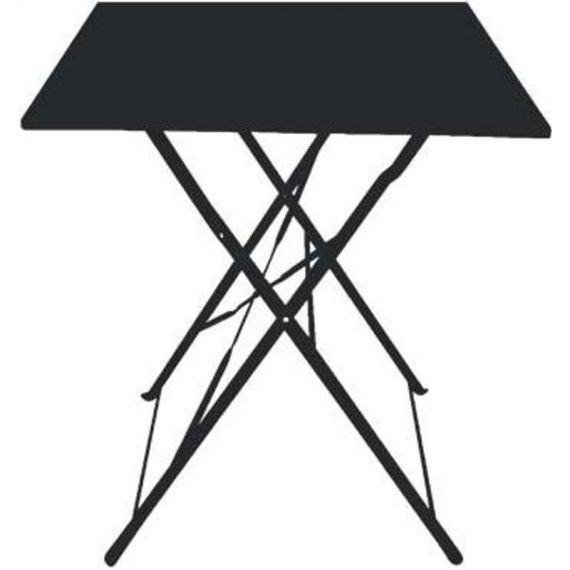 Table carré d'extérieur pliante Bistro en acier epoxy - Noir 3700265902879 CHA-14-902879
