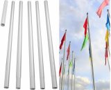 Dioche Ensemble de mat Mat de drapeau sectionnel de 6.2 m/20ft mis en aluminium extérieur télescopique réglable drapeau 735254839365 3111210020211