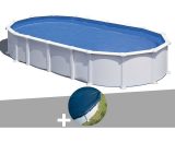 GRÉ - Kit piscine acier blanc Atlantis ovale 7,44 x 3,99 x 1,32 m + Bâche hiver - Blanc 7061251448457 KITPROV738-CIPROV731