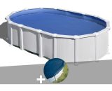 GRÉ - Kit piscine acier blanc Atlantis ovale 6,34 x 3,99 x 1,32 m + Bâche hiver - Blanc 7061257820394 KITPROV618-CIPROV611