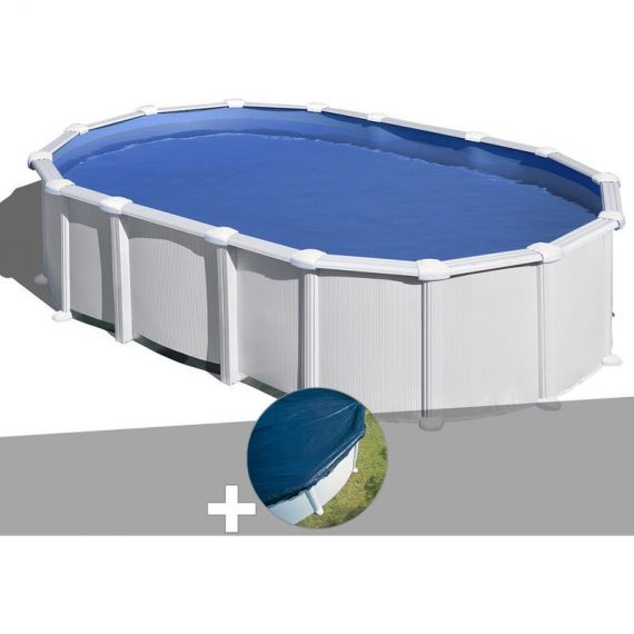 GRÉ - Kit piscine acier blanc Atlantis ovale 6,34 x 3,99 x 1,32 m + Bâche hiver - Blanc 7061257820394 KITPROV618-CIPROV611