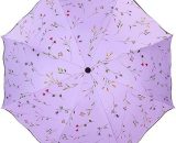 Ombrelle Anti UV Parapluies Pliants Dames Ombrelle Femme Pliant été Sun Proof Triple UV Protection Begonia Parasols de Parapluies pour Femmes (violet) 8358138593348 Karhomezhl20223301