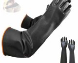 Gants en latex résistant aux produits chimiques gants de protection longs en caoutchouc de sécurité industrielle, gants noirs résistants, 1 paire 9784267213397 Sun-04601