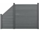 Clôture brise vue brise vent bois composite (wpc) quadratique et oblique 183 x 277 cm gris - Bois 3000163799787 03_0001458