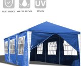 Vingo - Pavillon Pavillons & Tentes de réception Chapiteau Chapiteau entièrement refermable Pavillon Tente de réception pe étanche avec franges 3x9m 726504220088 MMVG-D-1-HG3182