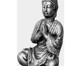 Anaparra - Statue Bouddha MÉDITATION 32cm. Pierre reconstituée Couleur Argent 8435653121062 PADMEDMUS