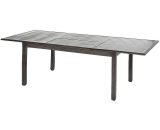 Table extensible rectangulaire Azua alu 6/10 places effet bois - Hespéride - Marron 3560239708933 159158