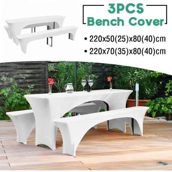1 housse de table + 2 housses de banc) Housse de banc extensible pour patio de jardin extérieur (220x50x80cm) 6443200781777 LBTNP7372885