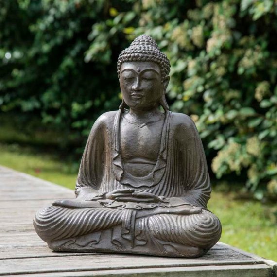 Wanda Collection - Statue bouddha assis position offrande brun 42 cm - Marron 3700790908698 2973