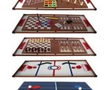 Plateaux Multi-jeux, 14 jeux : Ping Pong, Air Hockey, Bowling, Echec, Mikado, Back Gammon 97 x 49 x 3 cm - Marron 3700998927903 MGL14