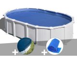 GRÉ - Kit piscine acier blanc Haïti ovale 6,34 x 3,99 x 1,32 m + Bâche hiver + Bâche à bulles - Blanc 7061283141456 KITPROV6188-CIPROV611-CPROV610