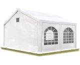 Tente de réception 3x4 m Tente de Jardin Blanc bâche pe env. 300 g/m² imperméable résistante aux uv avec Cadre de Sol - blanc 4260546588202 92100