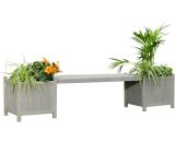 Deux boîtes à fleurs avec banc de jardin banc de jardin en bois gris, planteur en bois 4251258903476 10003210